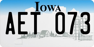 IA license plate AET073