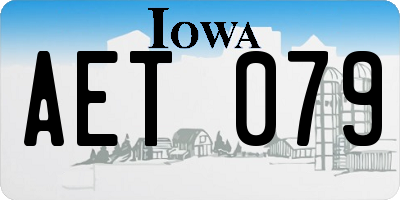 IA license plate AET079