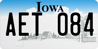 IA license plate AET084