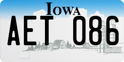IA license plate AET086