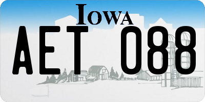 IA license plate AET088