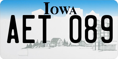 IA license plate AET089