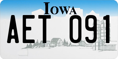 IA license plate AET091
