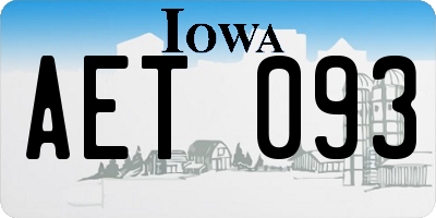 IA license plate AET093
