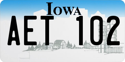 IA license plate AET102
