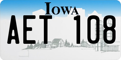IA license plate AET108