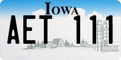 IA license plate AET111
