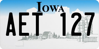 IA license plate AET127