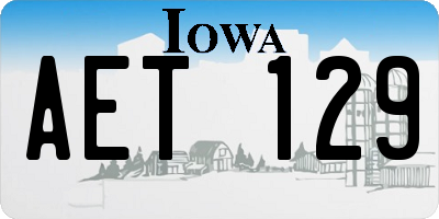 IA license plate AET129