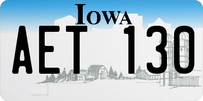 IA license plate AET130