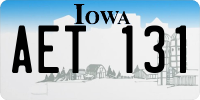 IA license plate AET131
