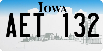 IA license plate AET132