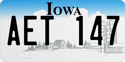 IA license plate AET147