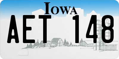 IA license plate AET148