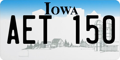 IA license plate AET150