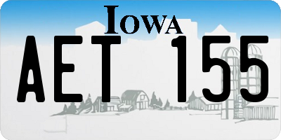IA license plate AET155