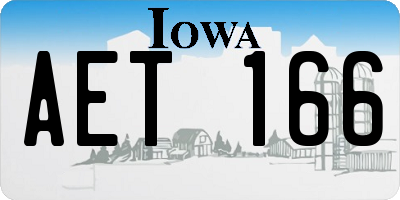 IA license plate AET166