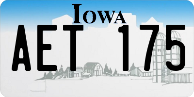 IA license plate AET175