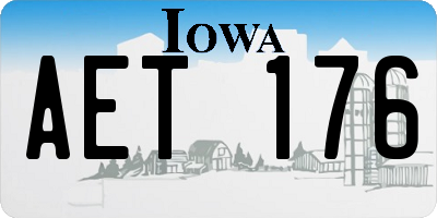 IA license plate AET176