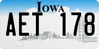 IA license plate AET178
