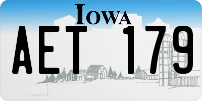 IA license plate AET179