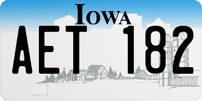 IA license plate AET182