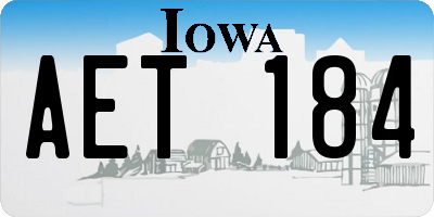 IA license plate AET184
