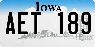 IA license plate AET189