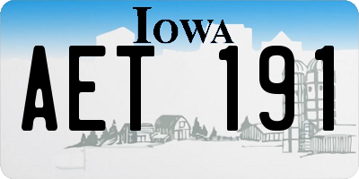 IA license plate AET191