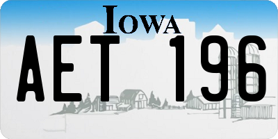 IA license plate AET196