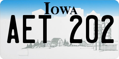 IA license plate AET202
