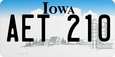 IA license plate AET210