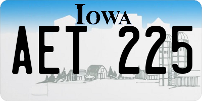 IA license plate AET225