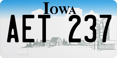 IA license plate AET237
