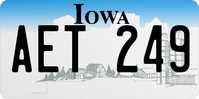 IA license plate AET249