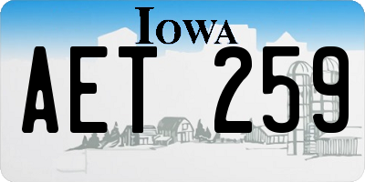 IA license plate AET259