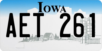 IA license plate AET261