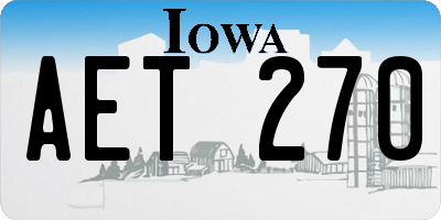 IA license plate AET270