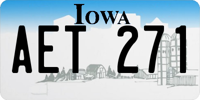 IA license plate AET271
