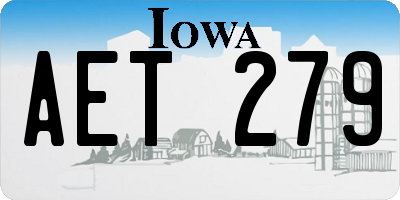 IA license plate AET279