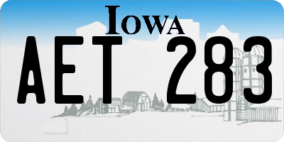 IA license plate AET283