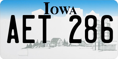 IA license plate AET286