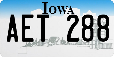 IA license plate AET288
