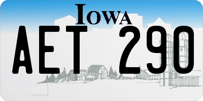 IA license plate AET290