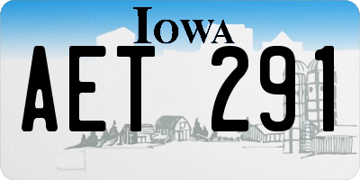 IA license plate AET291