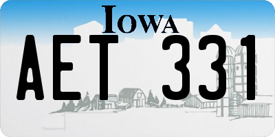 IA license plate AET331