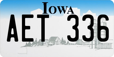 IA license plate AET336