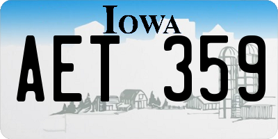 IA license plate AET359