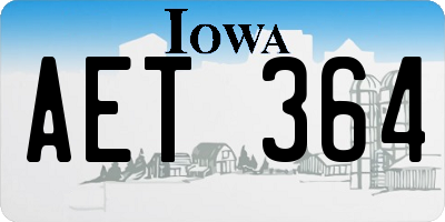 IA license plate AET364