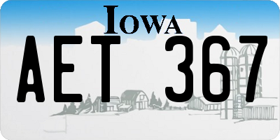 IA license plate AET367